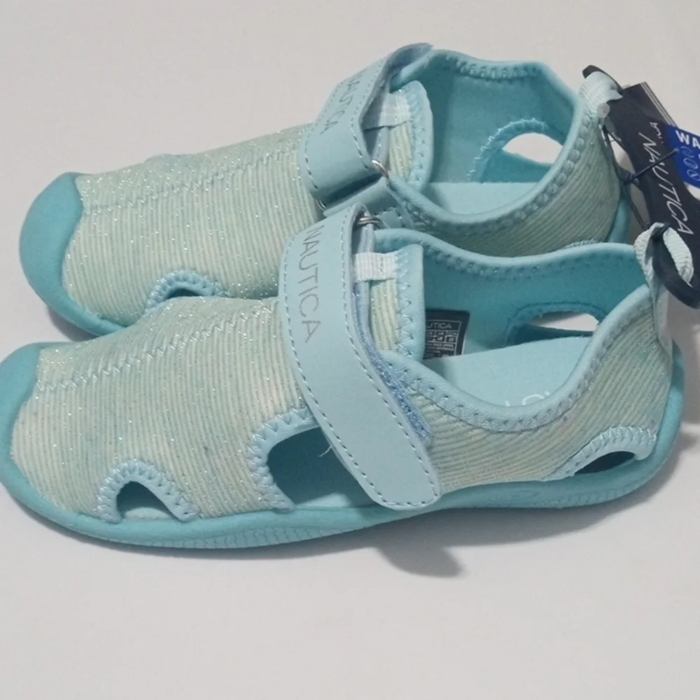 NAUTICA KIDS BLUE AQUA SHOES SWIM POOL VACATION SHOES SIZE GIRLS TODDLER 11 NWT